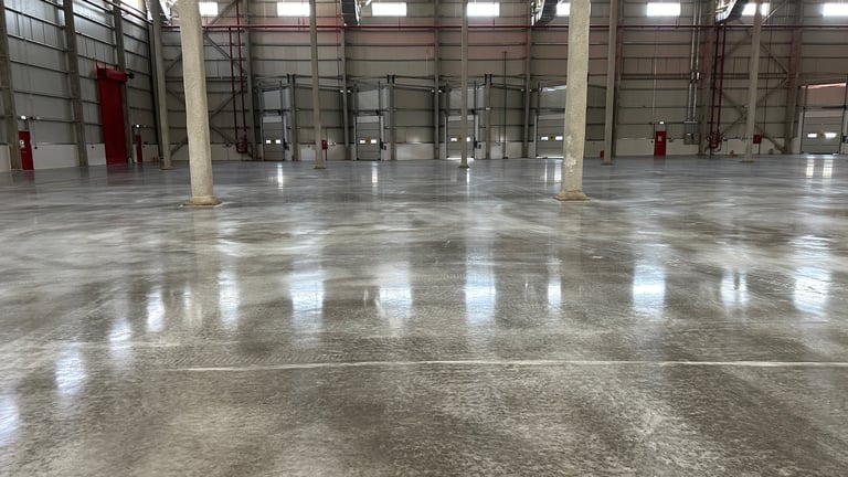 After: polished concrete finish
